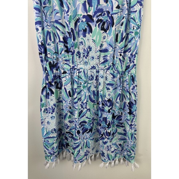 Lilly Pulitzer Jarrett Romper Iris Blue W/ Tassels Beach Vacation Resort Size XS - Picture 12 of 13